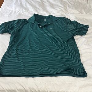Rhoback Teal Striped Polo Shirt